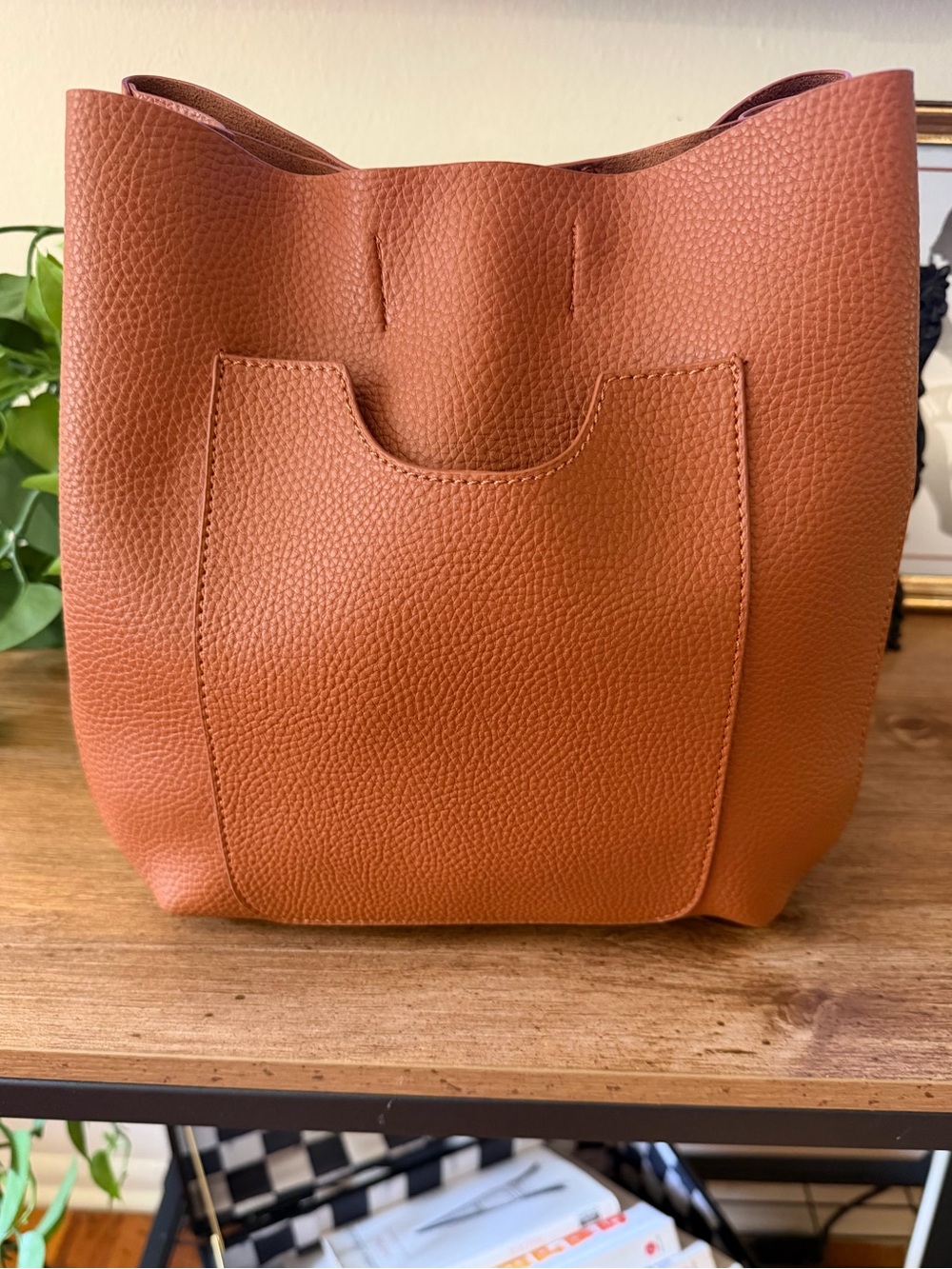 Lulus Cognac Brown Shoulder Bag NWT - Picture 2 of 8